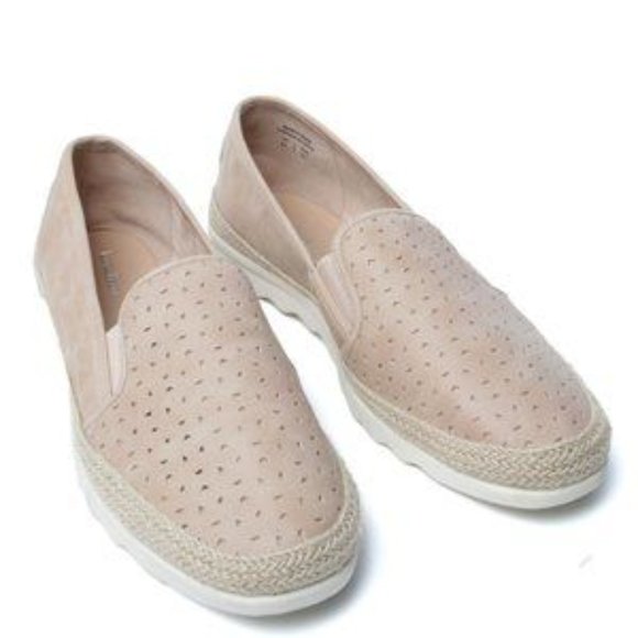 Luca Ferri Slip On Sneaker Perforated Casual Shoes Chunky Rubber Sole Pink/Beige - Picture 5 of 9